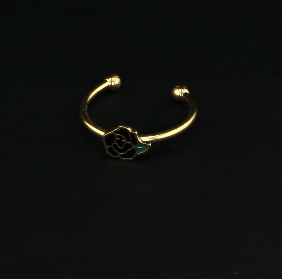 Bague Filigrane Noire Réglable Pour Adulte - Diamètre 14 Mm - Style Gothique Ou Ethnique